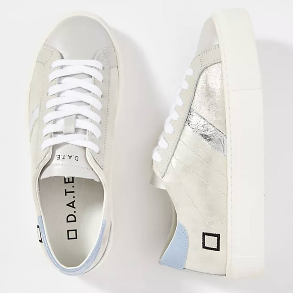 D.A.T.E. anthropologie Metallic platform sneakers in 7.5